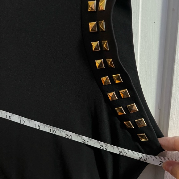 NWOT Black Michael Kors hi low dress with gold studs 2X - Picture 7 of 9